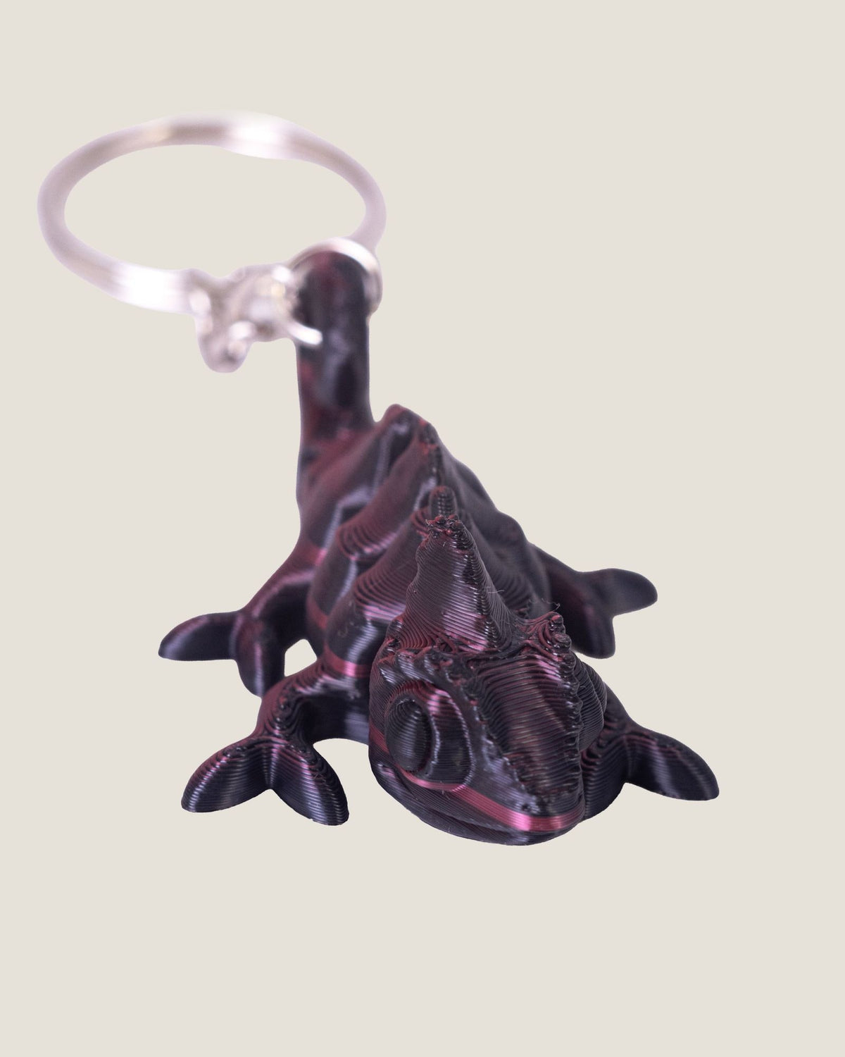 3D printed articulated chameleon keychain