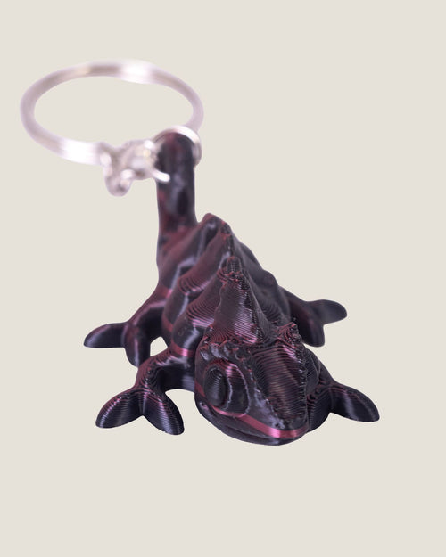 3D printed articulated chameleon keychain
