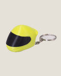 3D printed mini full-face motorcycle helmet keychain with flip-up visor