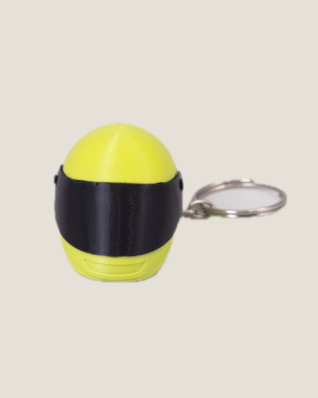 3D printed mini full-face motorcycle helmet keychain with flip-up visor