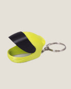 3D printed mini full-face motorcycle helmet keychain with flip-up visor
