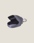 3D printed mini full-face motorcycle helmet keychain with flip-up visor