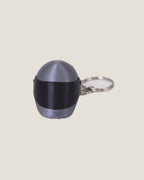 3D printed mini full-face motorcycle helmet keychain with flip-up visor