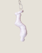 3D printed white mummy keychain