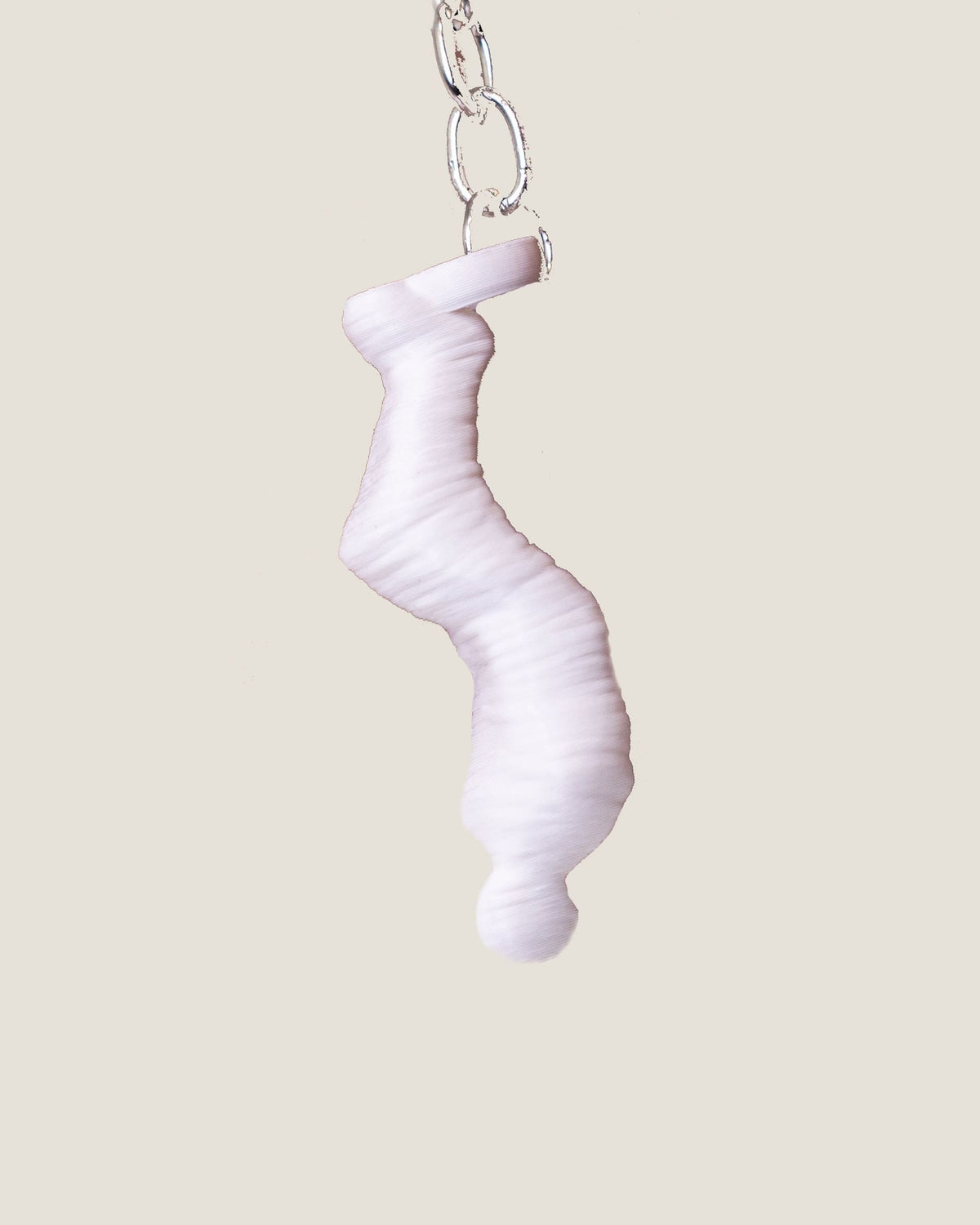3D printed white mummy keychain