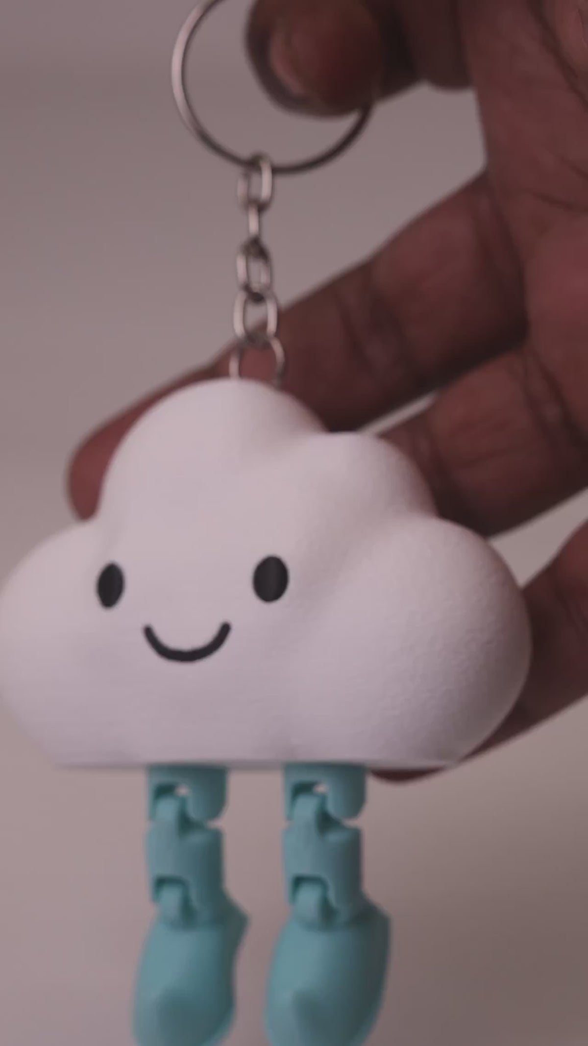 Cloud with Jiggly Legs Keychain — video